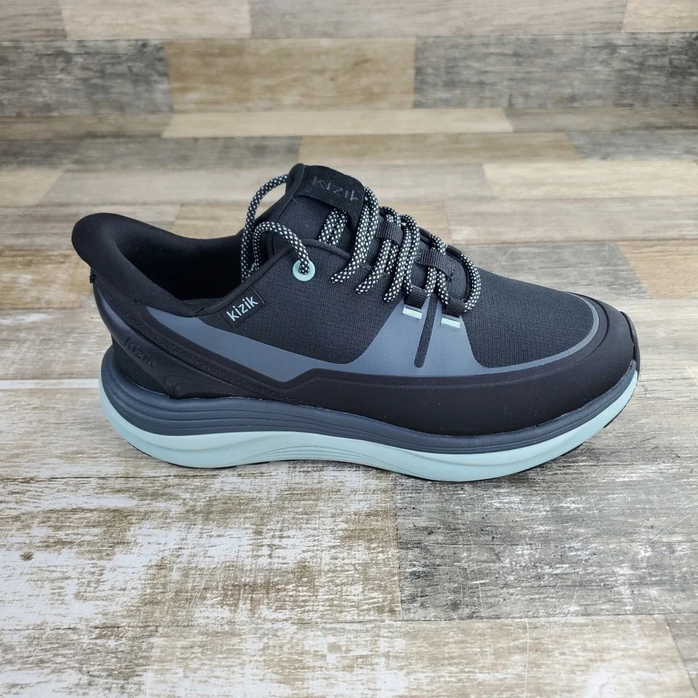 Kizik London All-Terrain Womens Shoes Sz 8.5 W Black Surf Spray Lace Up Sneakers